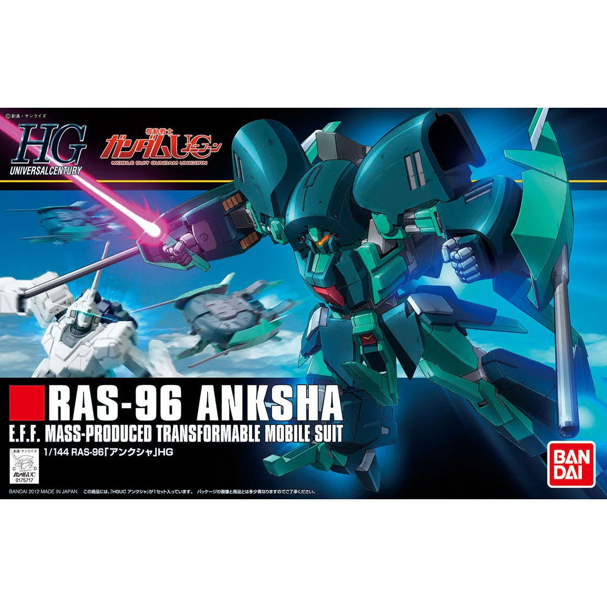 Bandai 2166498 1:144 HGUC Gundam Unicorn RAS-96 Anksha Plastic Model Kit
