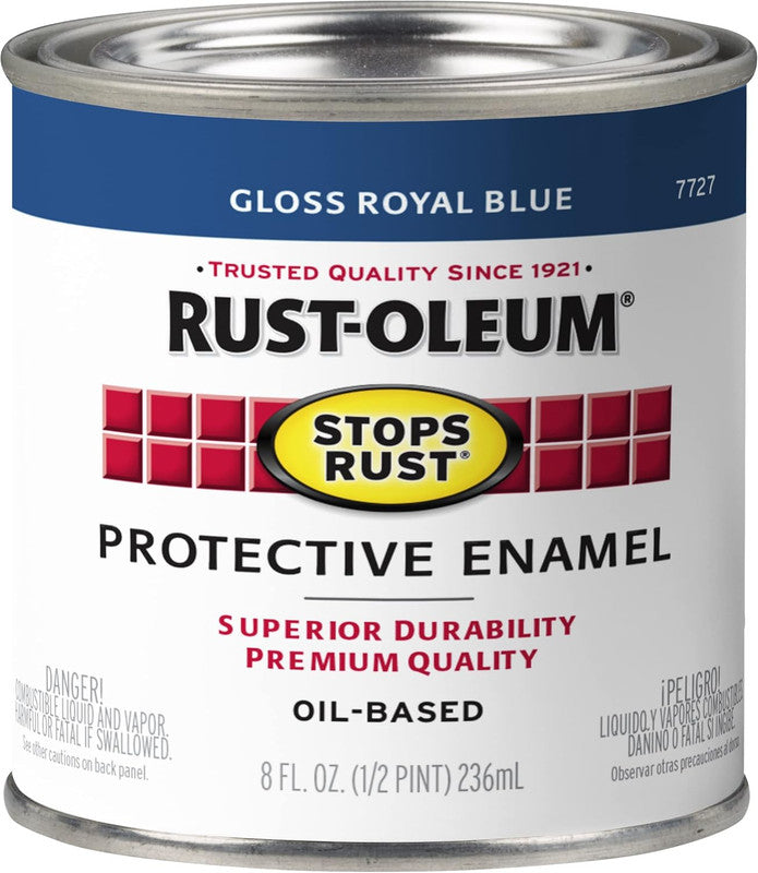 Testors 7727730 Royal Blue Stops Rust Oil Based Enamel Paint - 8 oz. Can