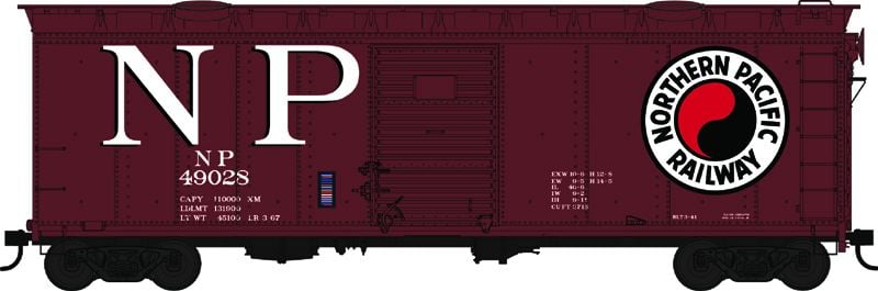 Bowser 43166 HO Northern Pacific 40' Box Car with Hatches #49026