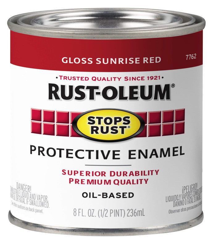 Testors 7762730 Sunrise Red Stops Rust Oil Based Enamel Paint - 8 oz. Can
