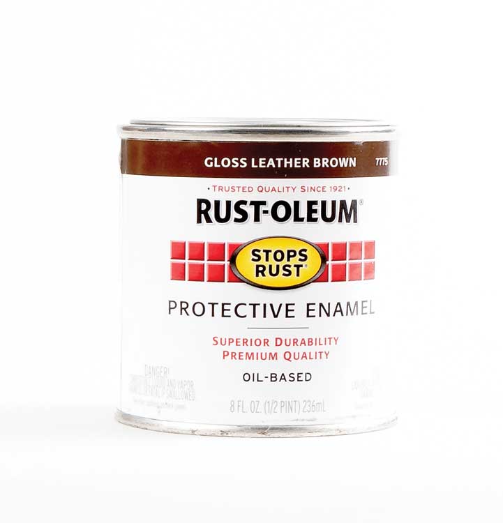 Testors 7775730 Leather Brown Stops Rust Oil Based Enamel Paint - 8 oz. Can