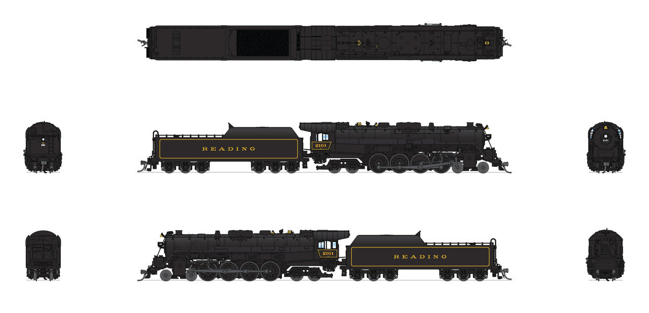 Broadway Limited 7400 N RDG T1 4-8-4 Steam Loco - Sound/DC/DCC, Smoke #2101