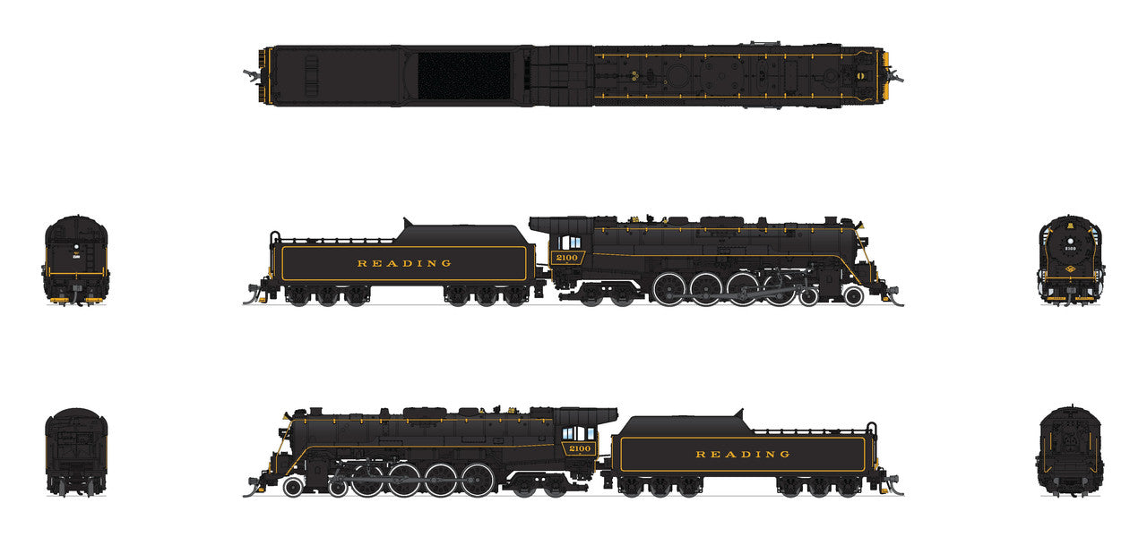 Broadway Limited 7403 N RDG T1 4-8-4 Steam Loco - Sound/DC/DCC, Smoke #2100