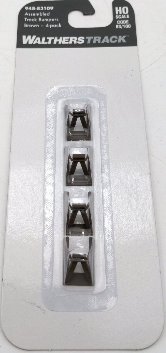 Walthers 948-83109 HO Assembled Track Bumper - Brown (Pack of 4)
