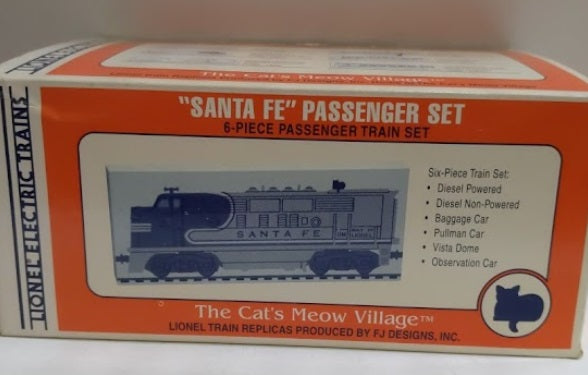 Lionel Cat's Meow Village "Santa Fe Passenger" 6 Piece Wooden Block Set LN/Box