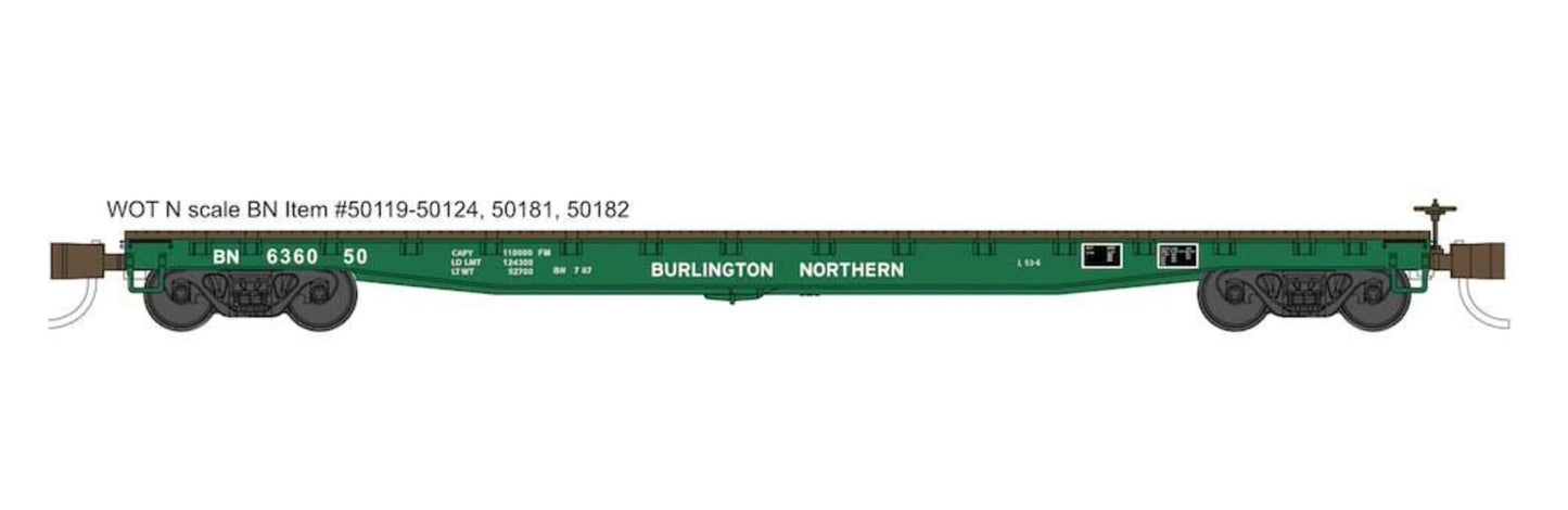 Wheels of Time 50120 N BN 53' 6" Welded Fish Belly Flatcar #636028