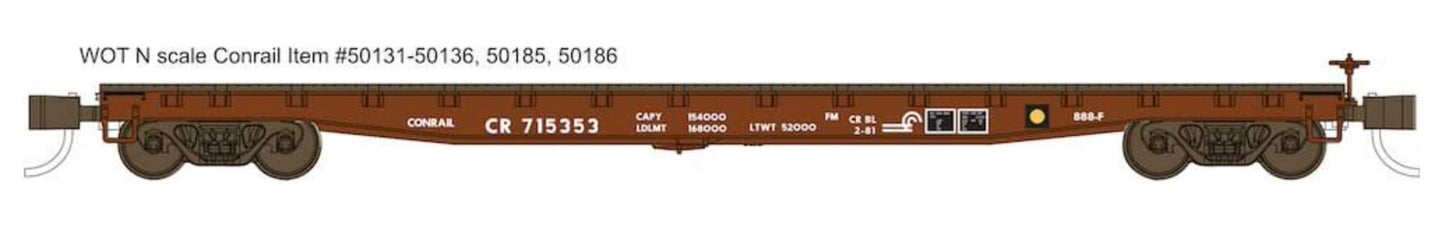 Wheels of Time 50135 N Conrail 53' 6" Welded Fish Belly Flatcar #715519
