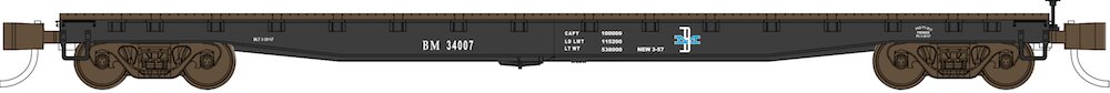 Wheels of Time 50115 N BM General Service Welded Fish Belly Flatcar #34026