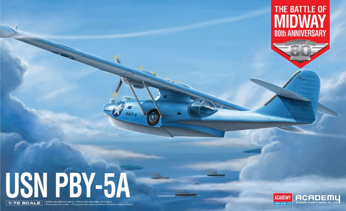 Academy 12573 1:72 USN PBY-5A Battle of Midway Military Aircraft Plane Model Kit