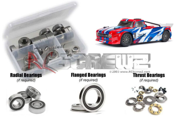 RC Screwz ARA045R ARRMA Infraction 4×4 Mega Rubber Shielded Bearing Kit