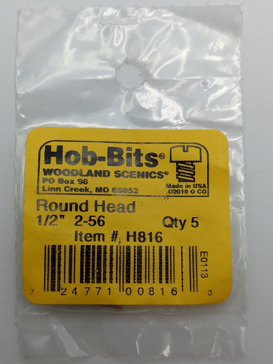 Woodland Scenics H816 Hob-Bits 2-56 1/2" Round Head Screws (Pack of 5)