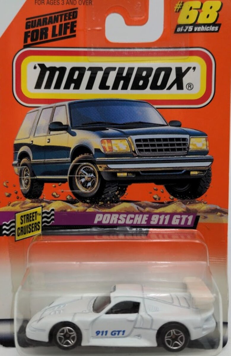 Matchbox 68 1:87 Street Cruisers White Porsche 911 GT1 Diecast Car