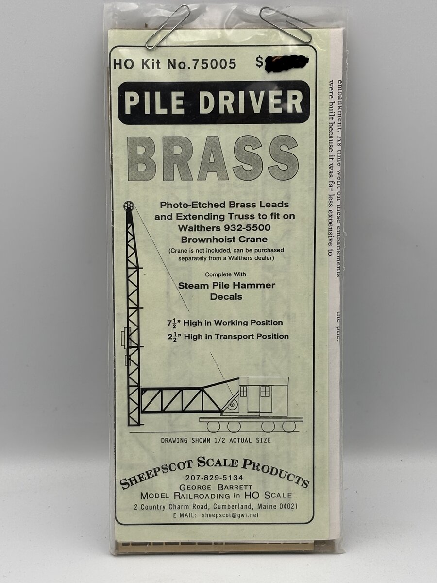 Sheepscot Scale Products 75005 HO Brass Pile Driver Kit