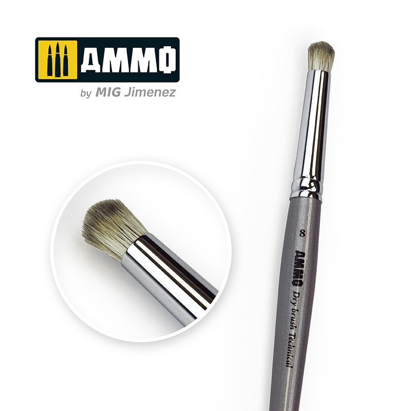 Mig Jimenez AMIG8703 Size 8/0 Ammo Drybrush Technical Brush