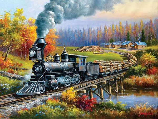 Train Enthusiast Vendors 40645 Logging Camp Run 300 Piece Jigsaw Puzzle