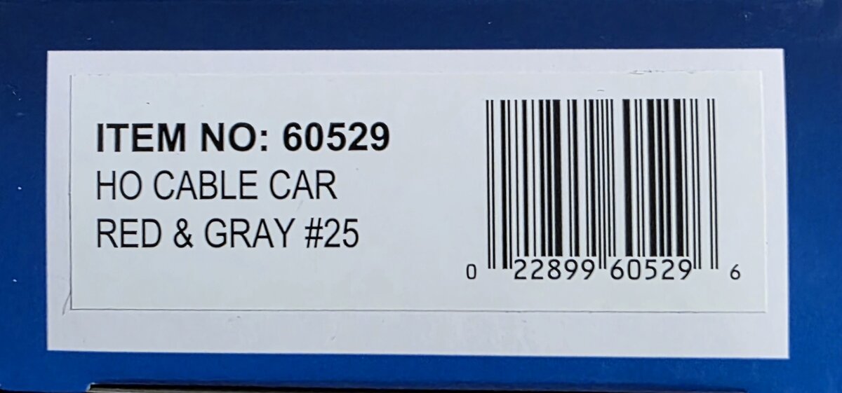 Bachmann 60529 HO Red & Gray Cable Car #25