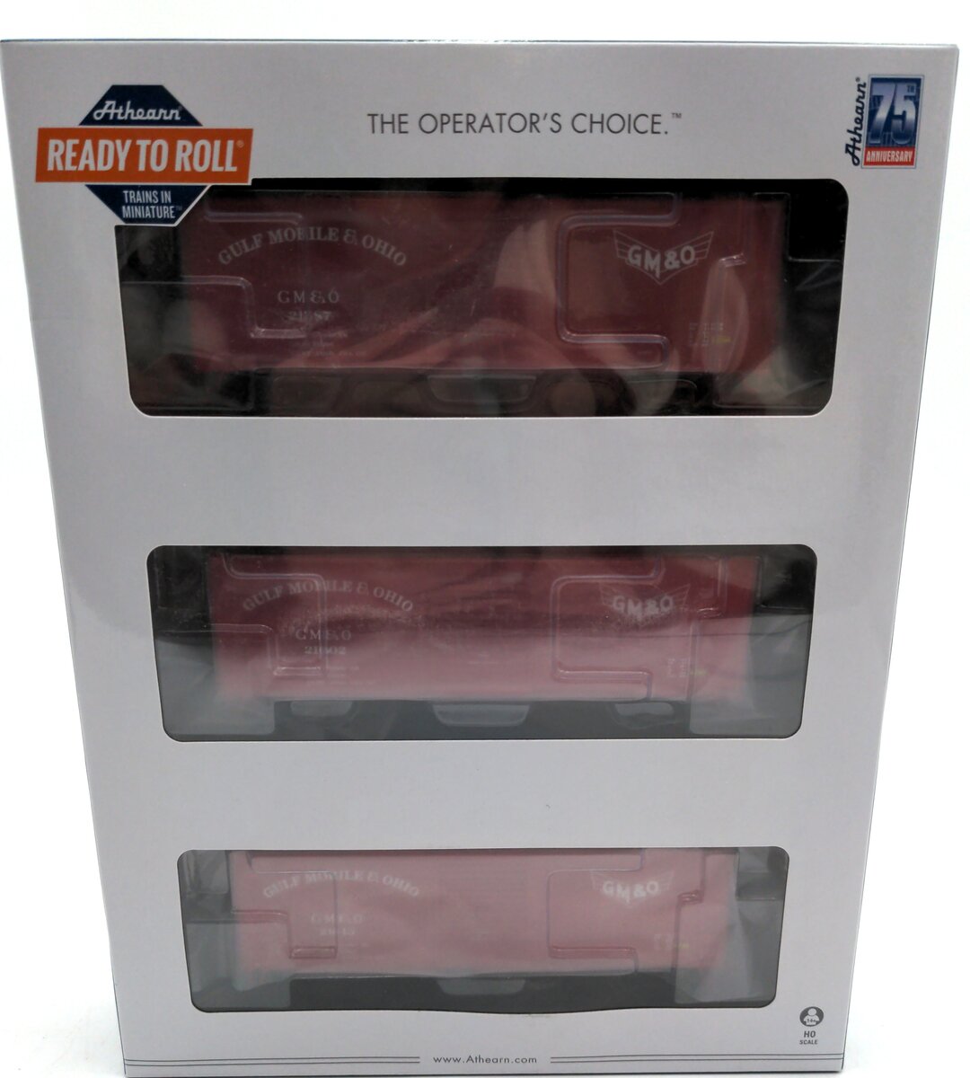 Athearn 67756 HO Gulf Mobile & Ohio 40' Modern Boxcar RTR (Pack of 3)