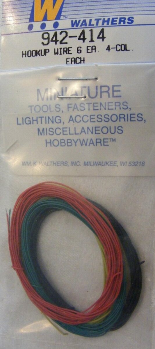 Walthers 942-414 Hookup Wire 4 Colors 6 Inch