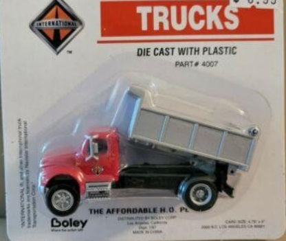 Boley 4007 HO Scale Dept 1-87 Red & Silver International Dump Truck