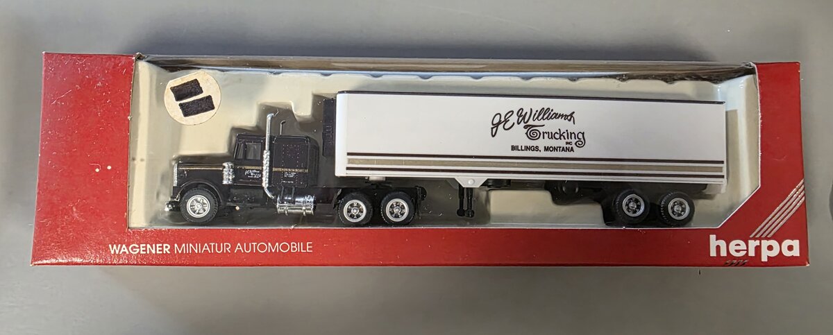 Herpa 6023 HO JE Williams Trucking Kenworth Tractor Trailer