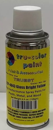 Tru-Color 4043 Gloss Bright Yellow RR Color Acrylic Paint - 4.5 oz. Spray Can
