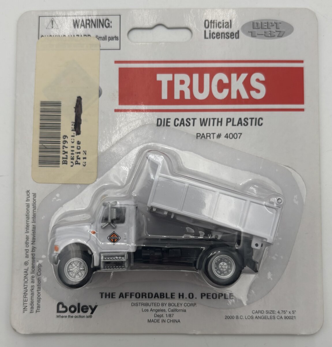 Boley 4007 1:87 Scale Dept-1-87 White International Dump Truck
