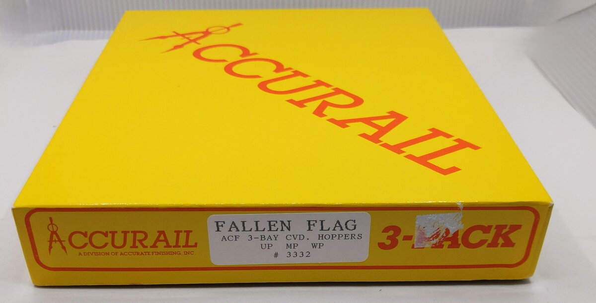 Accurail 3332 HO Fallen Flag ACF 3-Bay Covered Hopper UP/MP/WP Kit (Pack of 3)