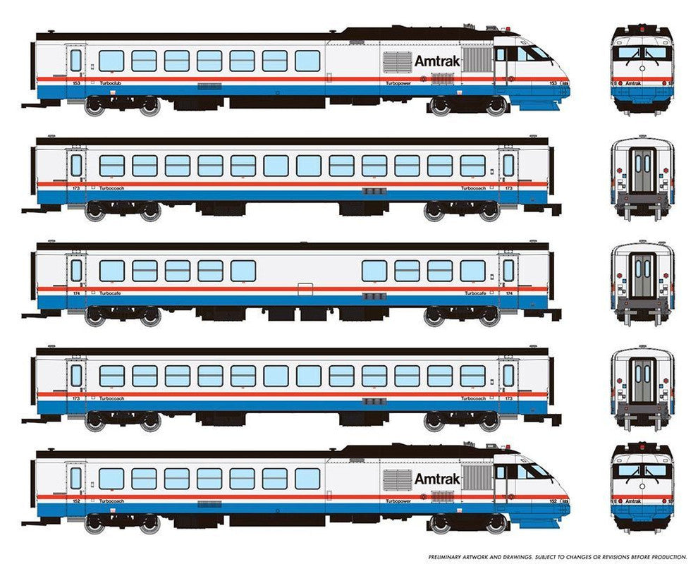 Rapido Trains 525503 N Amtrak Rohr Turboliner - ESU LokSound DCC Sound Set #2