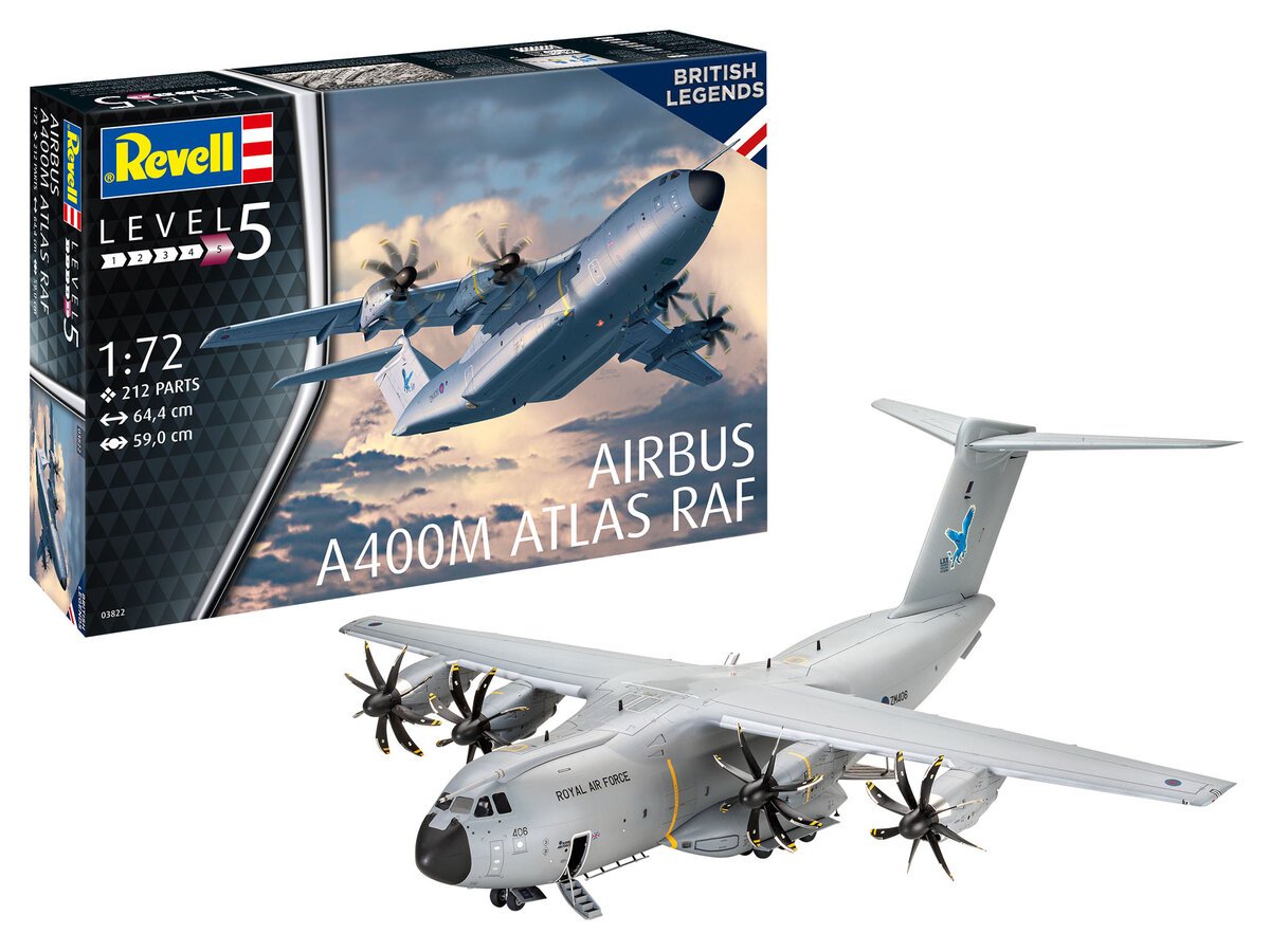 Revell of Germany 03822 1:72 British Legends Airbus A400M Atlas RAF Plane Kit
