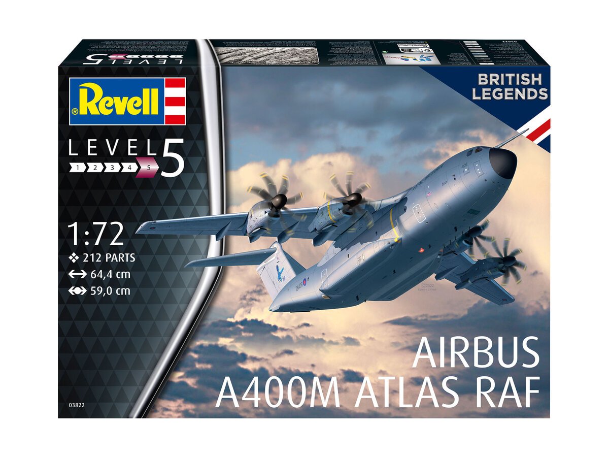 Revell of Germany 03822 1:72 British Legends Airbus A400M Atlas RAF Plane Kit