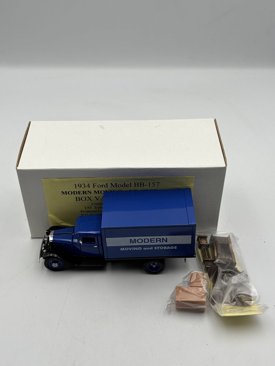 Santanas Miniatures 18360 1:43 Blue 1934 Ford BB-157 "Modern Moving and Stroage