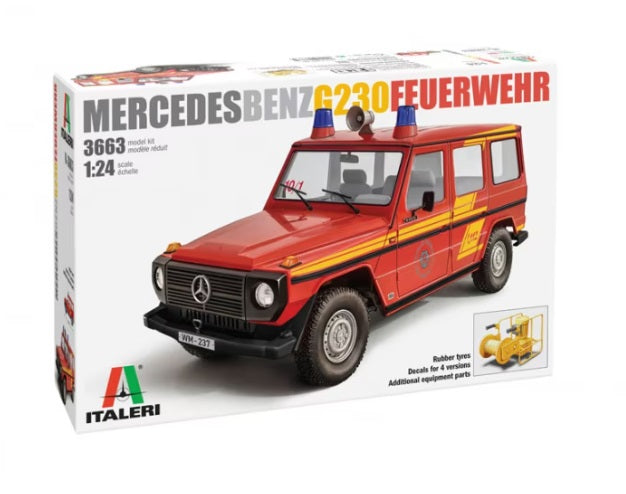 Italeri 3663 1:24 Mercedes-Benz G230 Feuerwehr Car Plastic Model Kit