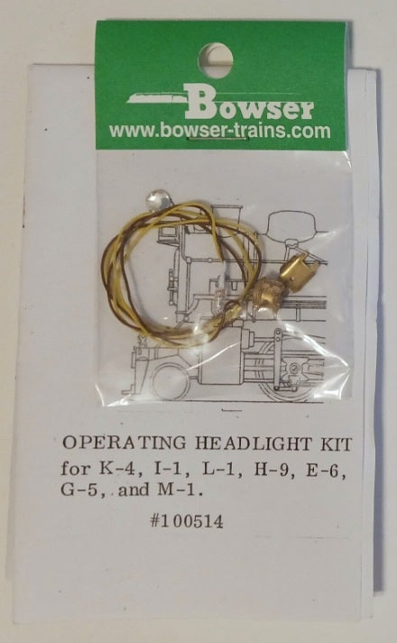 Bowser 100514 HO Operating Headlight For K-4/I-1/ L-1/H-9/E-6/G-5 &  M-1 Kit