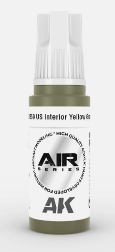 AK Interactive AK11859 Air Series US Interior Yellow Green 17 ml Paint Bottle