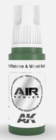 AK Interactive AK11919 Air Series Radome and Wheel Hub Green 17 ml Paint Bottle