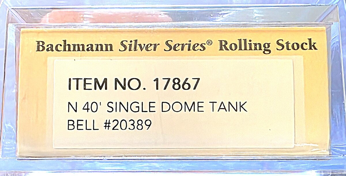 Bachmann 17867 N Bell ACF 10,000 Gallon Single-Dome 40' Tank Car #20389