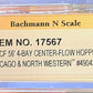 Bachmann 17567 N Chicago and North Western ACF 56' Center-Flow Hopper #49043