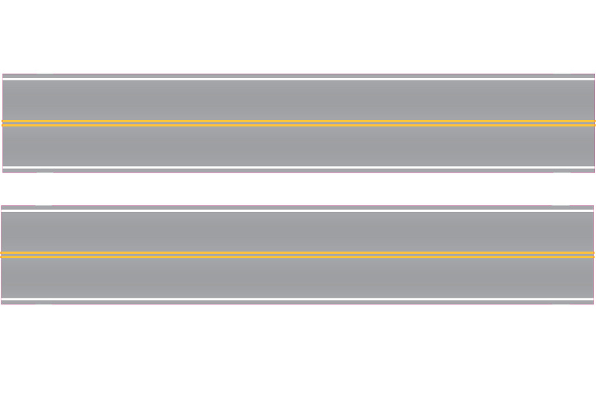 Easy Streets 3153030 HO 10'' Straight Section No Passing Roadway (Pack of 2)