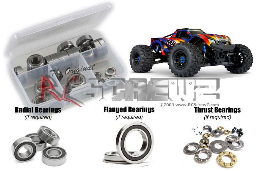 RC Screwz TRA102R Traxxas Maxx / WideMaxx Rubber Shielded Bearing Kit