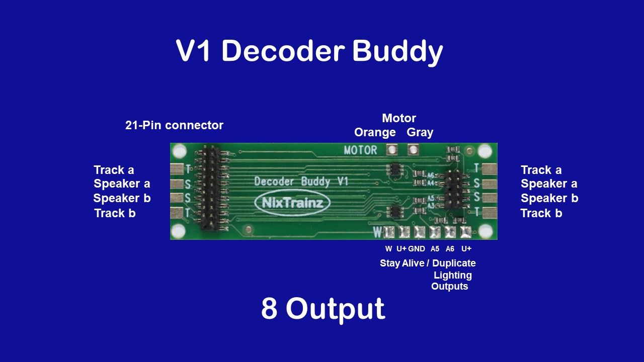 Nixtrainz NTZ-4 Decoder Buddy V1B 8 Output with 1K Resistors