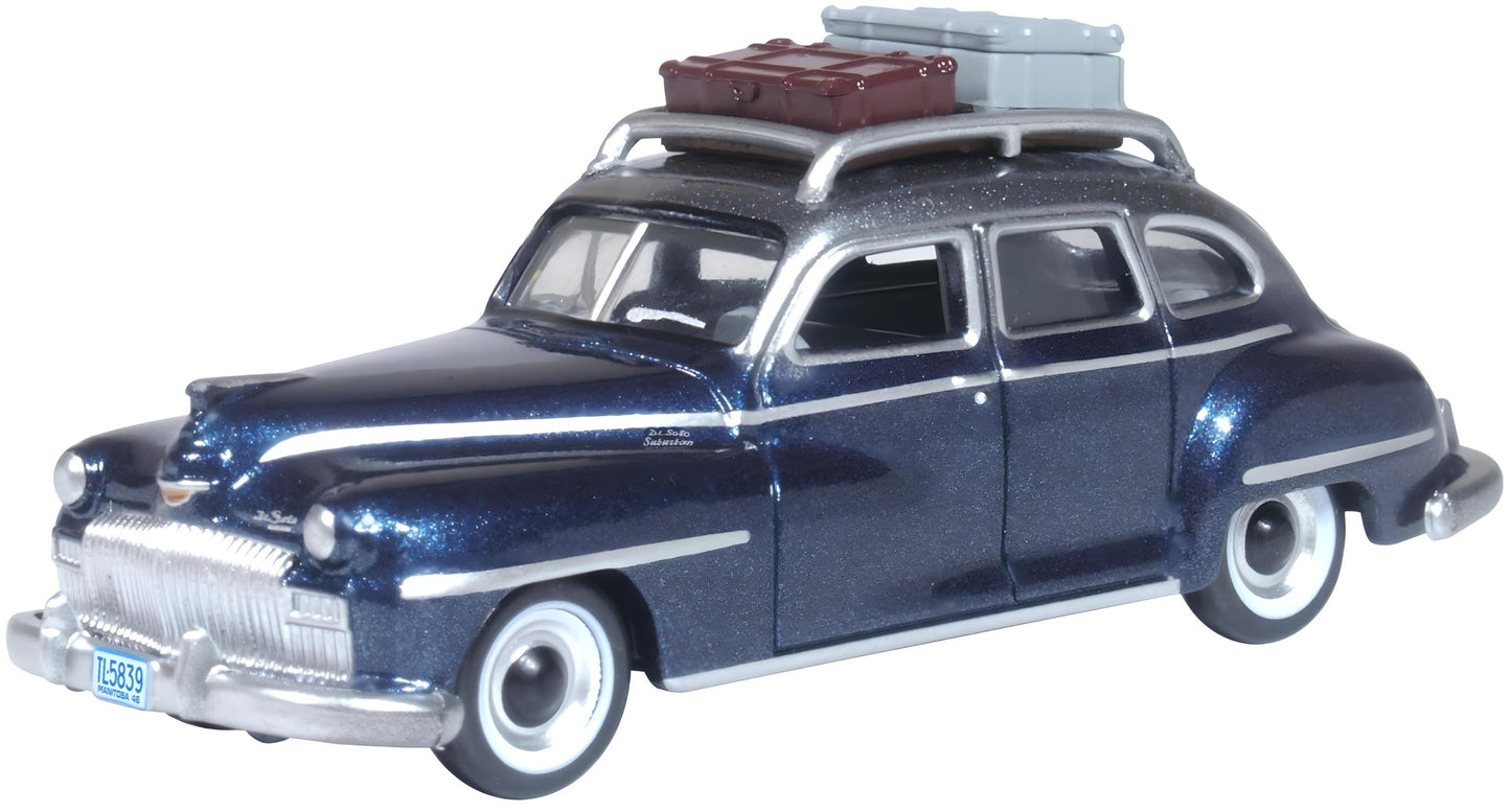 Oxford Diecast 87DS46004 HO Butterfly Blue & Crystal Gray '46-48 Desoto Suburban