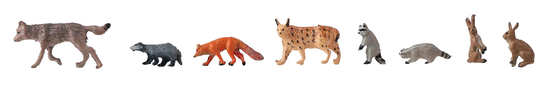 Faller 151915 HO Animals in the Forest Animal Figure Set (Set of 8)
