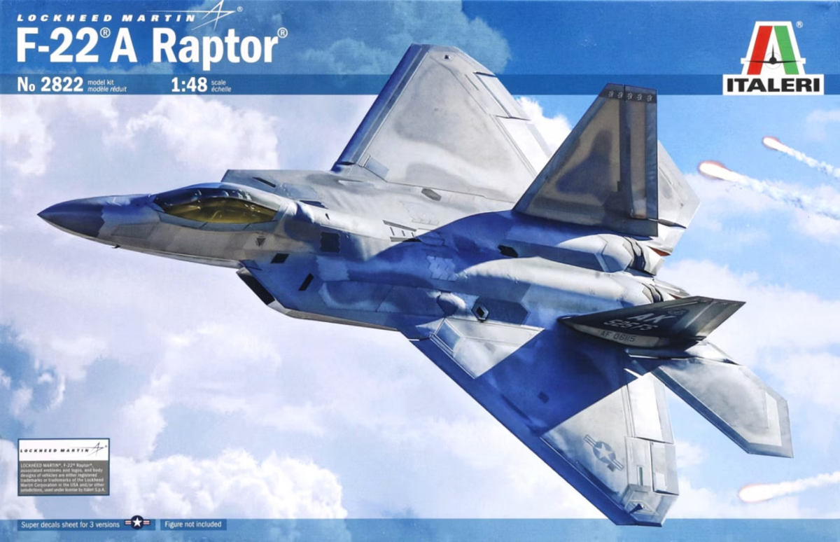 Italeri 2822 1:48 F-22A Raptor Military Aircraft Plane Model Kit