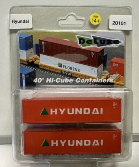 Deluxe Innovations 20101 N Hyundai 40' Hi-Cube Containers (Pack of 2)