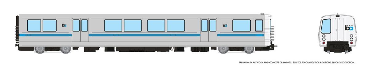 Rapido Trains 204002 HO Bay Area Rapid Transit C End Car DC/Silent