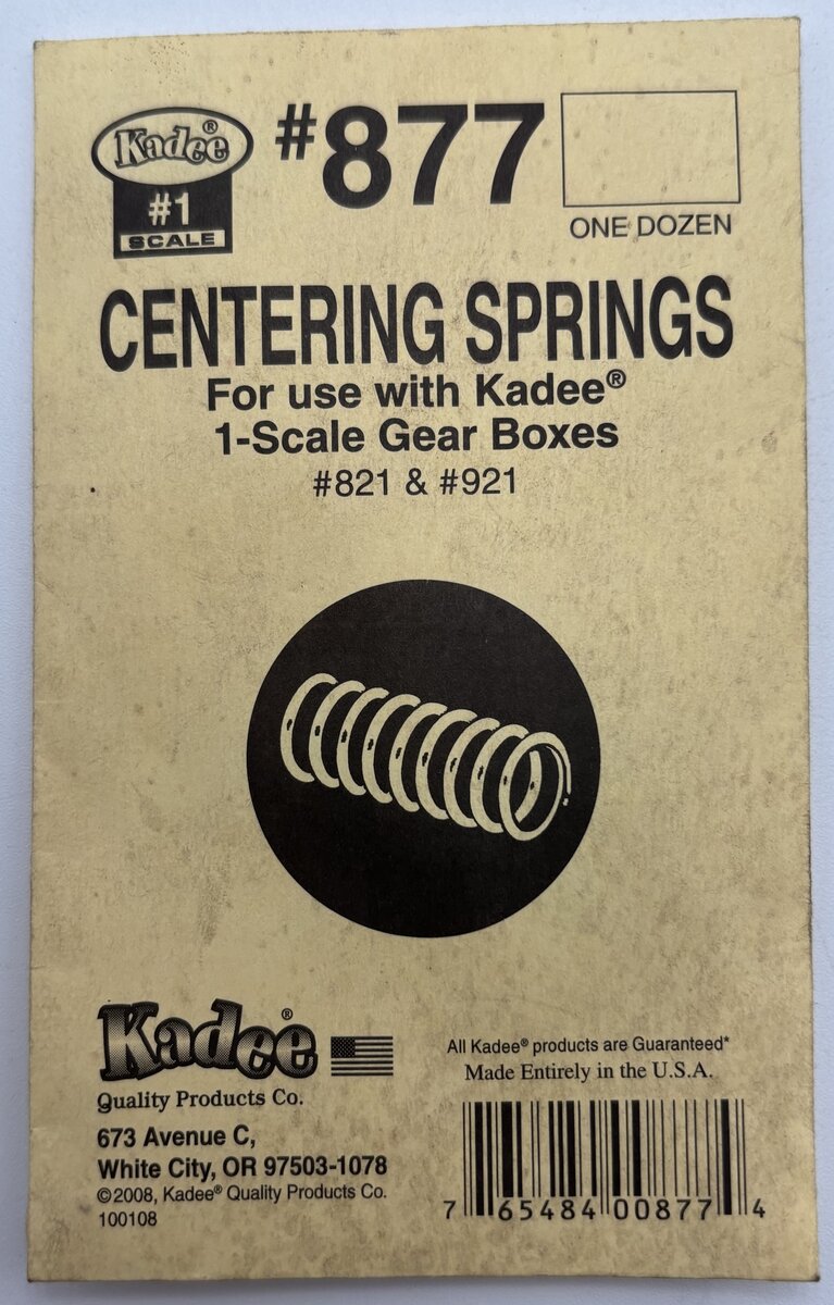Kadee 877 Centering Springs For Use W/Kadee 1 Scale Gear Boxes (Pack of 12)