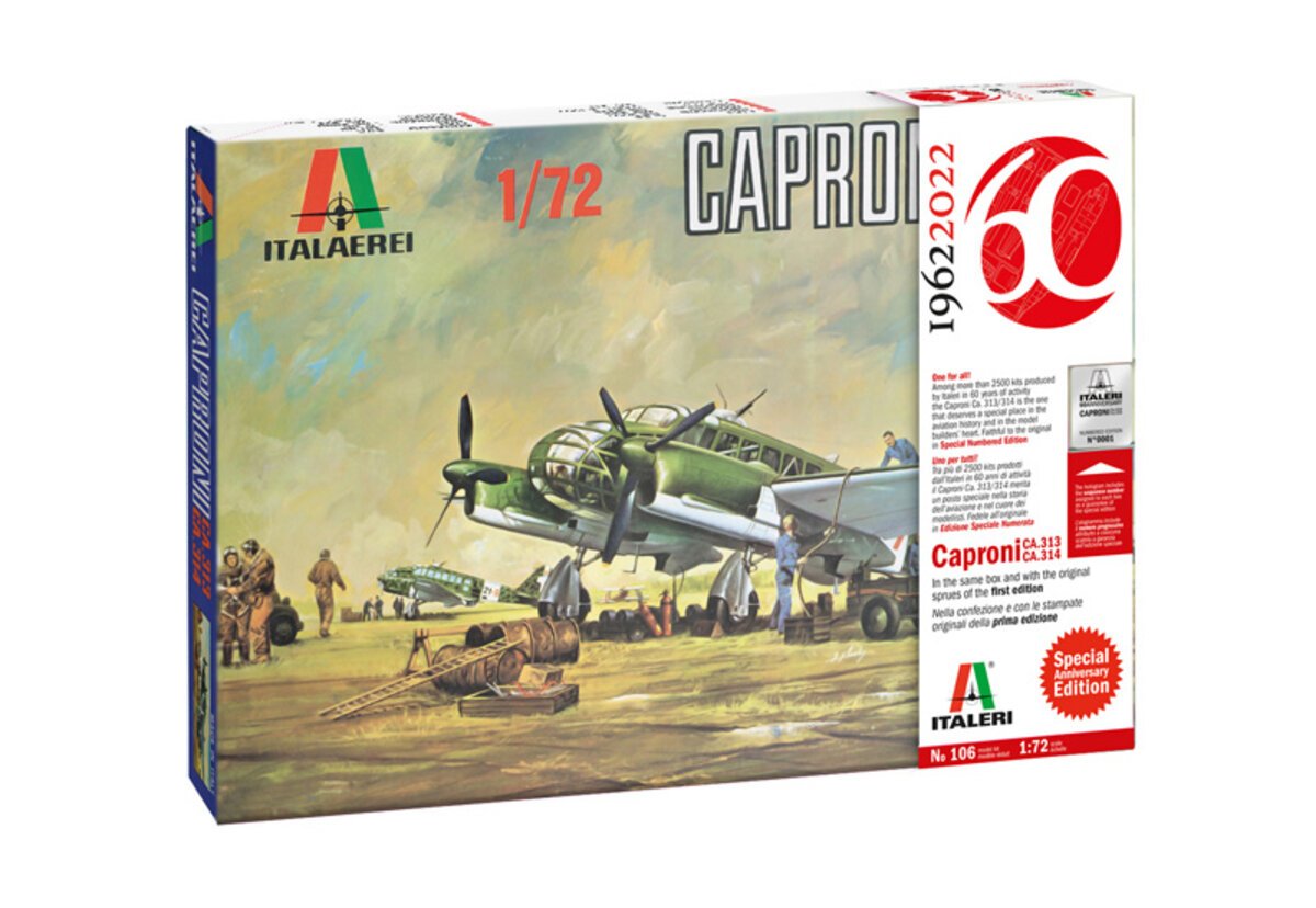 Italeri 106 1:72 Caproni Ca. 313/314 Special Anniversary Ed. Military Plane Kit