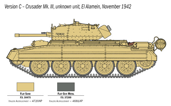 Italeri 6592 1:35 Crusader Mk. III Britishwith Crew Military Tank Model Kit