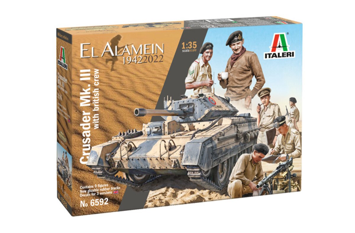 Italeri 6592 1:35 Crusader Mk. III Britishwith Crew Military Tank Model Kit
