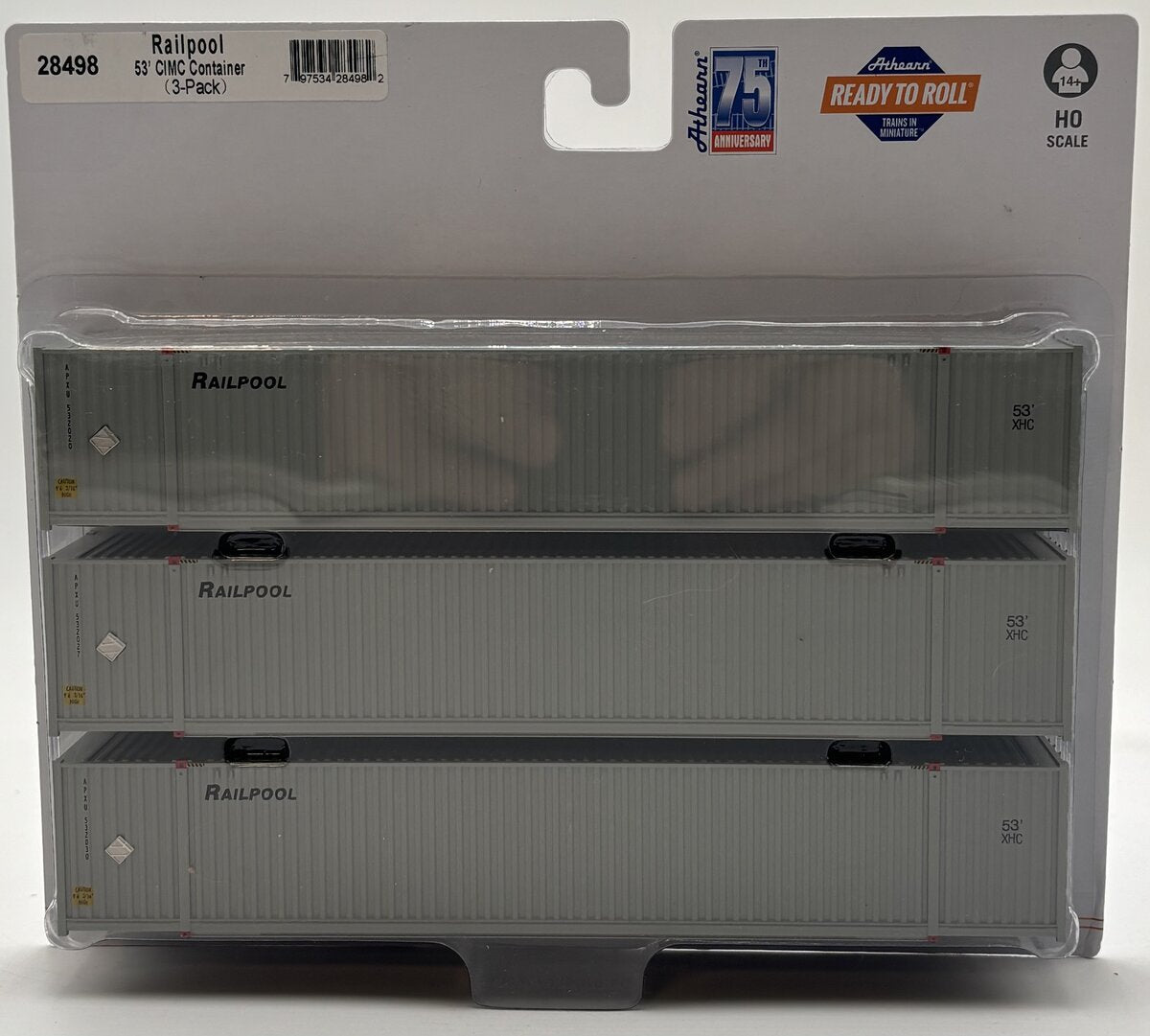 Athearn 28498 HO Railpool RTR 53' CIMC Container #1 (Pack of 3)